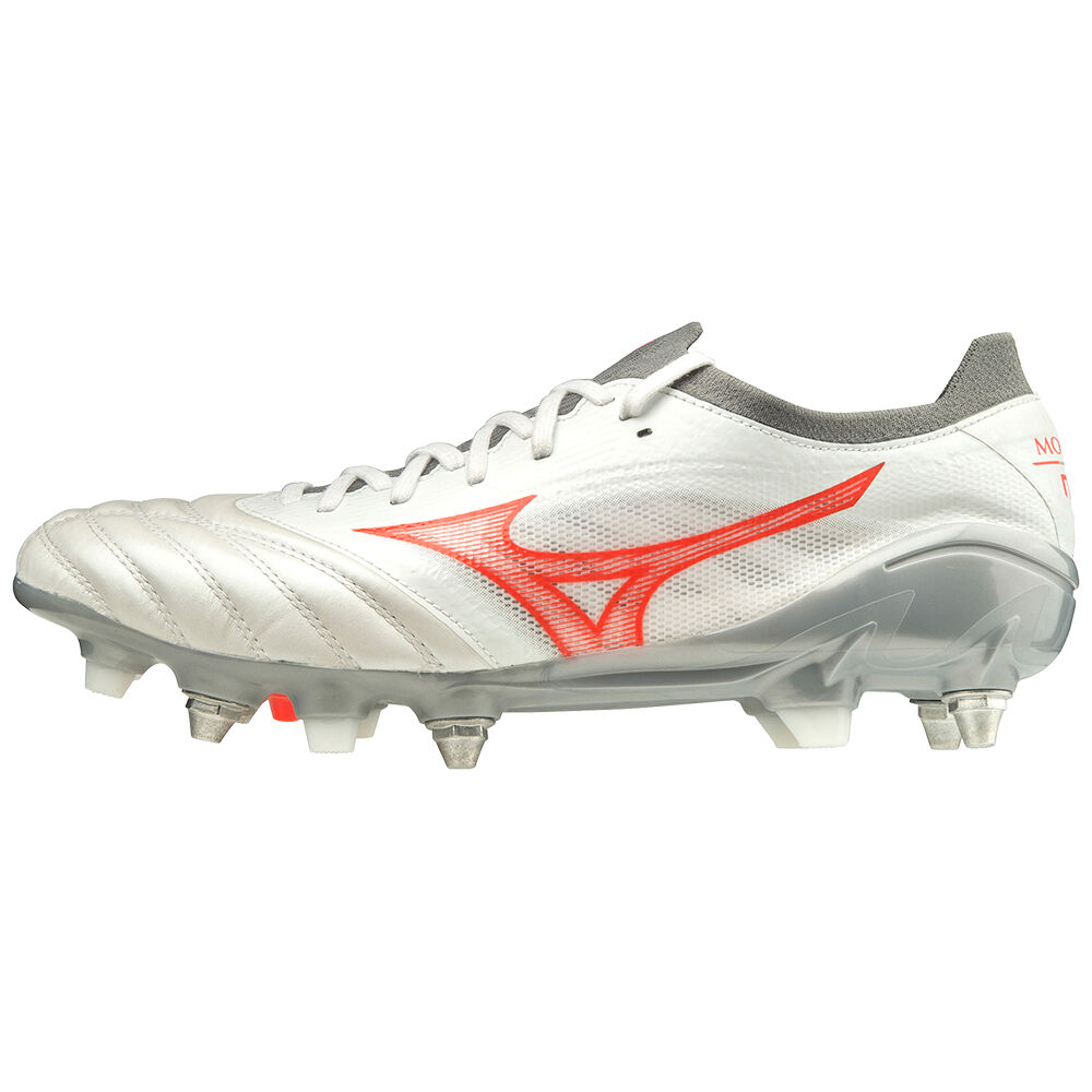 Mizuno Men's Morelia Neo 3 beta Elite Mix Soccer Cleats White/Coral (P1GC209164-GWH)